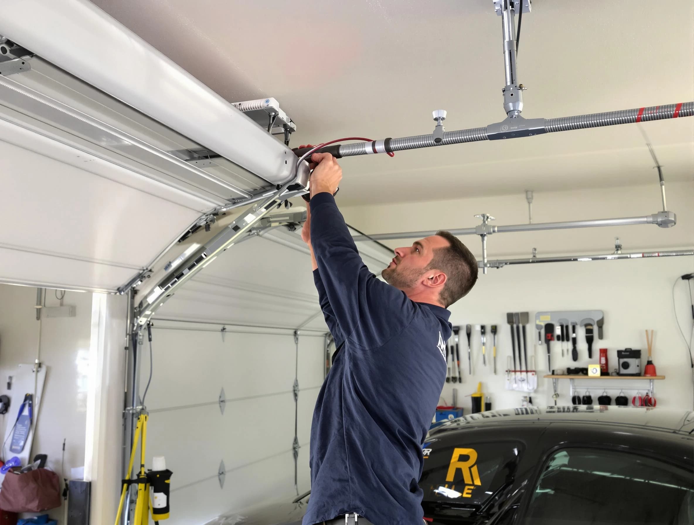 Saratoga Springs Garage Door Repair technician performing garage door cable repair in Saratoga Springs