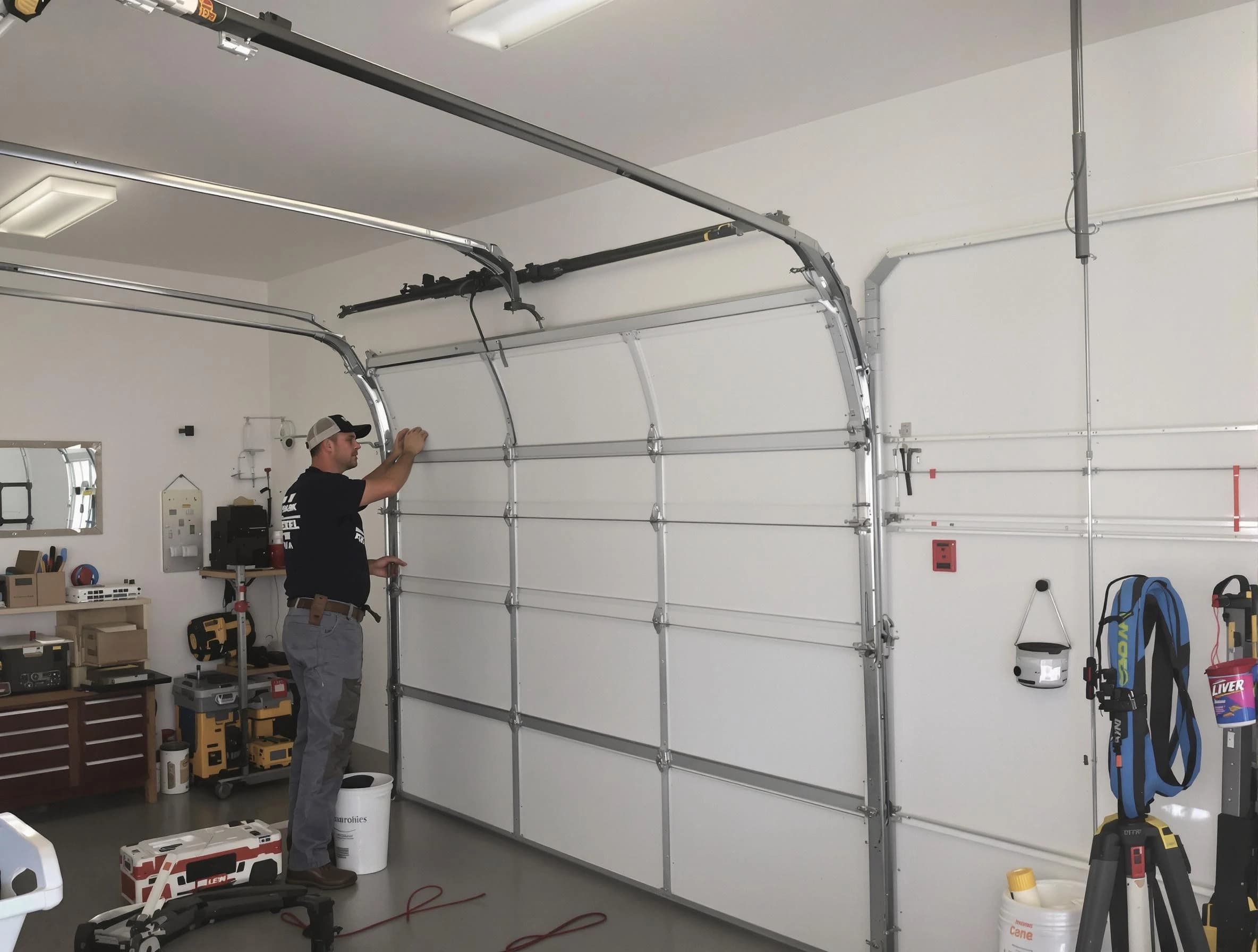 Saratoga Springs Garage Door Repair team installing new garage door in Saratoga Springs