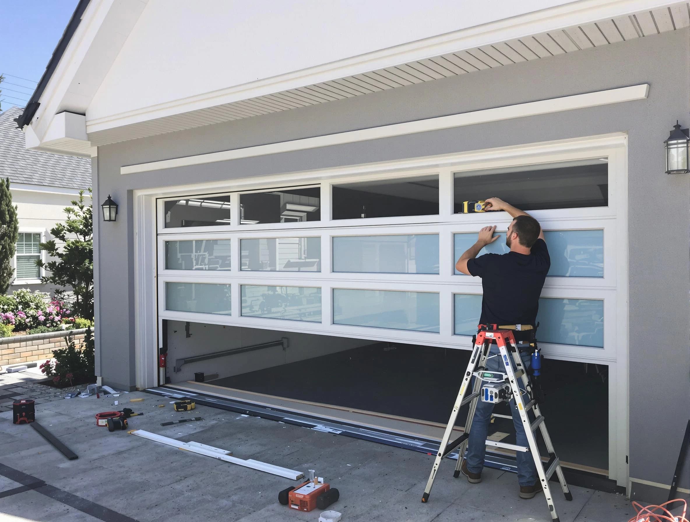 Saratoga Springs Garage Door Repair team performing garage door replacement in Saratoga Springs