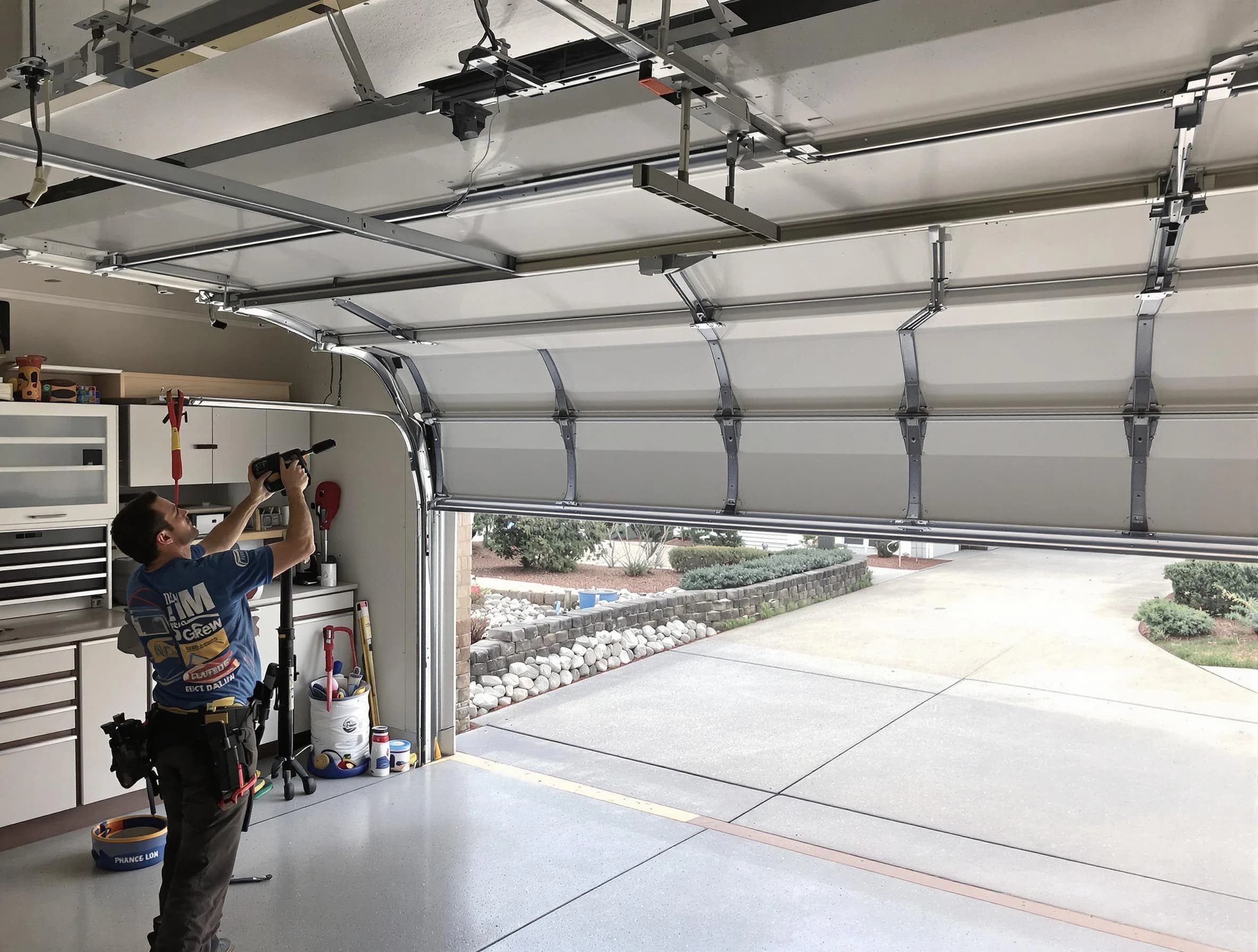 Garage door track repair service by Saratoga Springs Garage Door Repair in Saratoga Springs