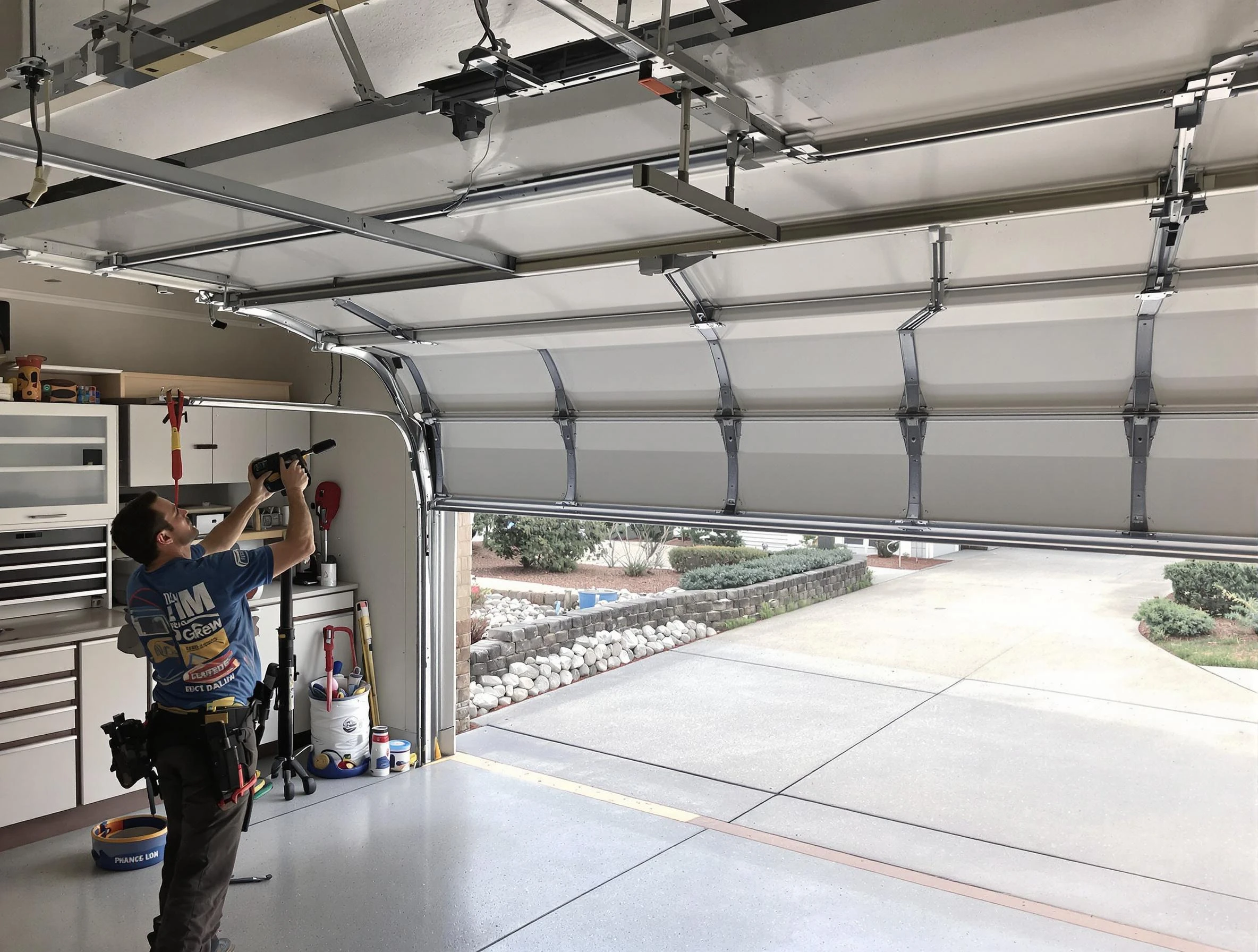 Garage door track repair service by Saratoga Springs Garage Door Repair in Saratoga Springs